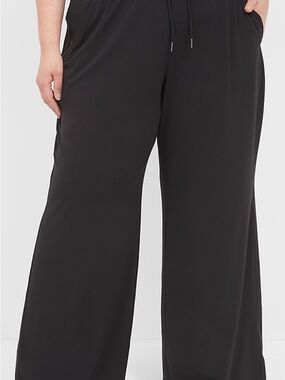 Lane Bryant Black Wide-Leg Drawstring Pants